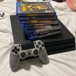 PS4 Pro w controller & games