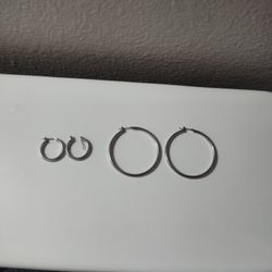 Silver Hoop Earrings 