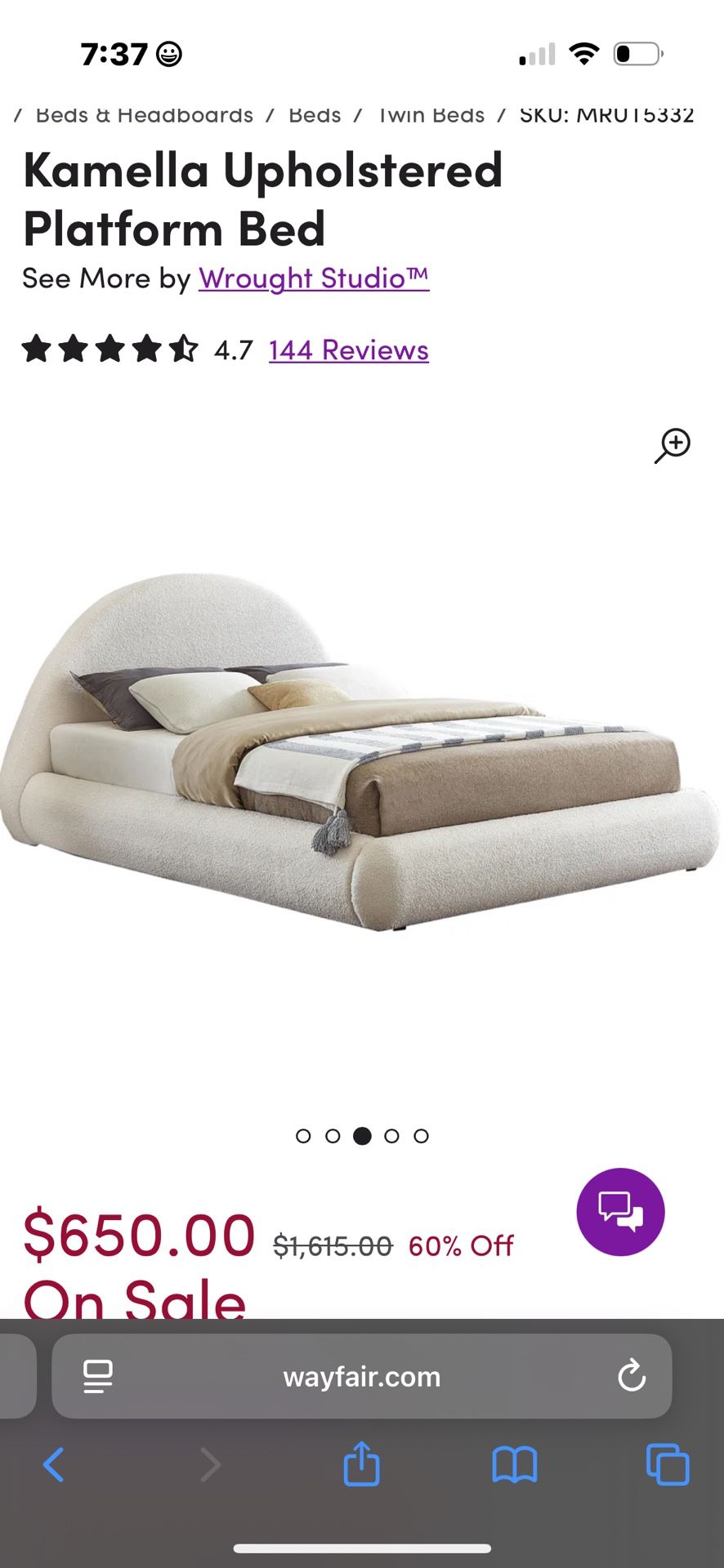 Upholstered Platform Bed