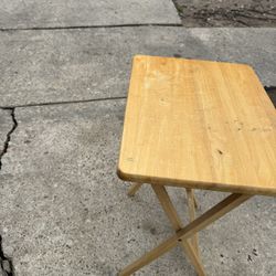Wood serving folding table