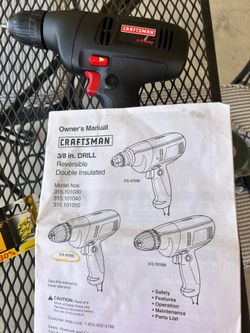 CRAFTSMAN 3/8in drill reversible double insulated