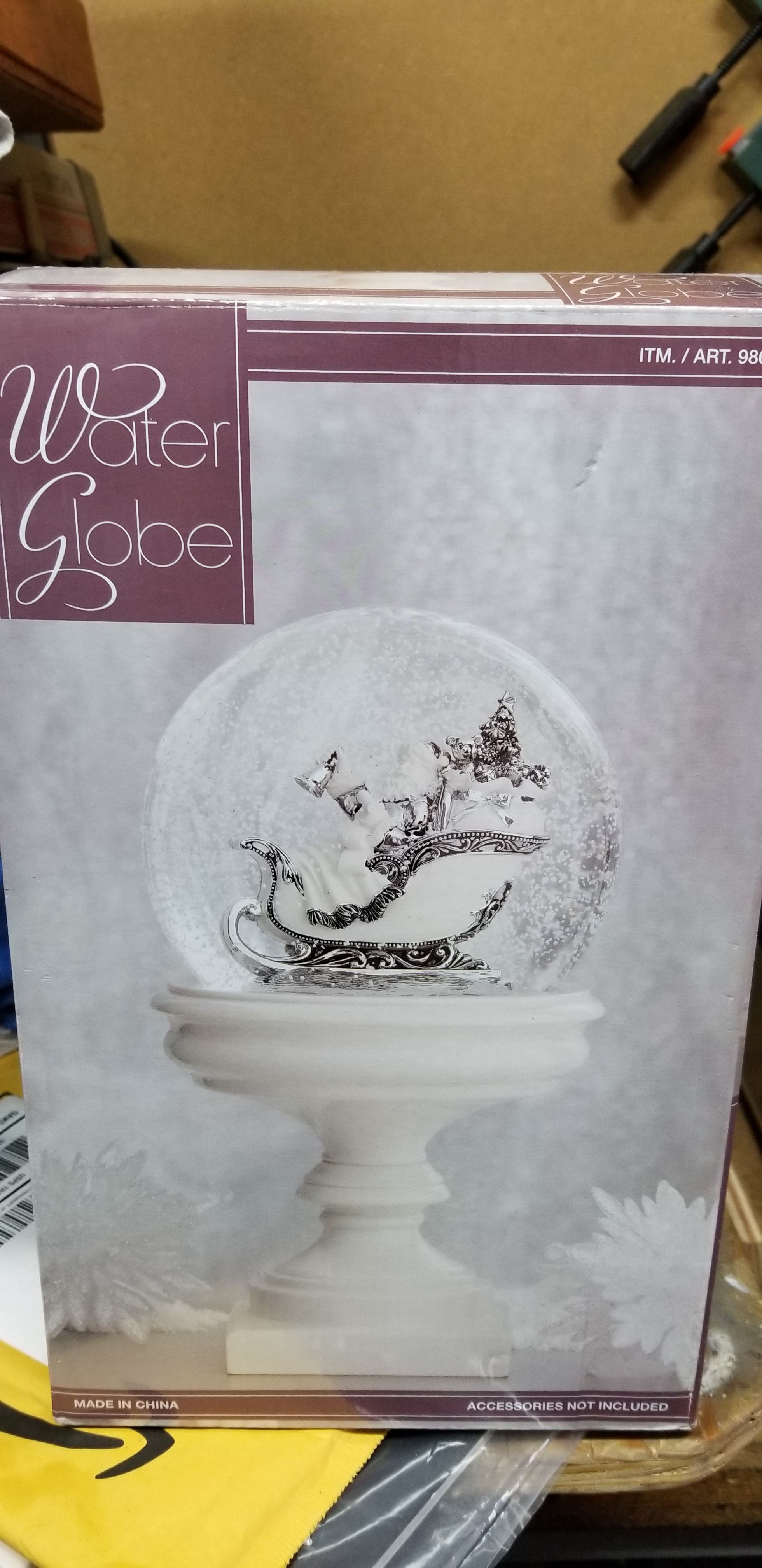 Water snow globe w/ led light and blower