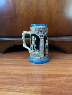 Vintage Hand Made Gracovia Ceramic Beer Stein Mug Castle Scene Breweriana Theme