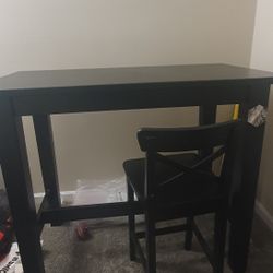Bar height  Wooden table and 1 Chair