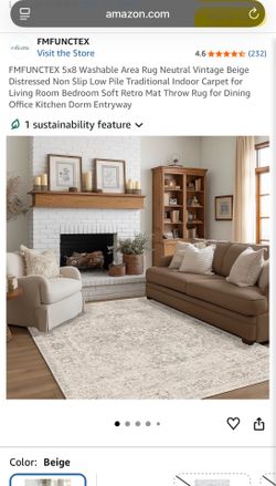5’ x 8’ washable rug (New-in-Box)