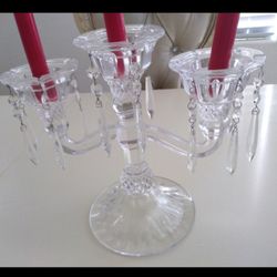 Set  Of Crystal Candel Holder Great Condition 