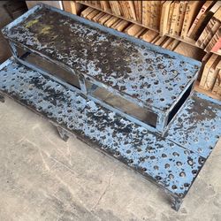 Steel Platform Step Up Industrial Riser 15"x50"x18" Solid Stair Sturdy