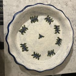 Handcrafted Maine Blueberry Pie Plate