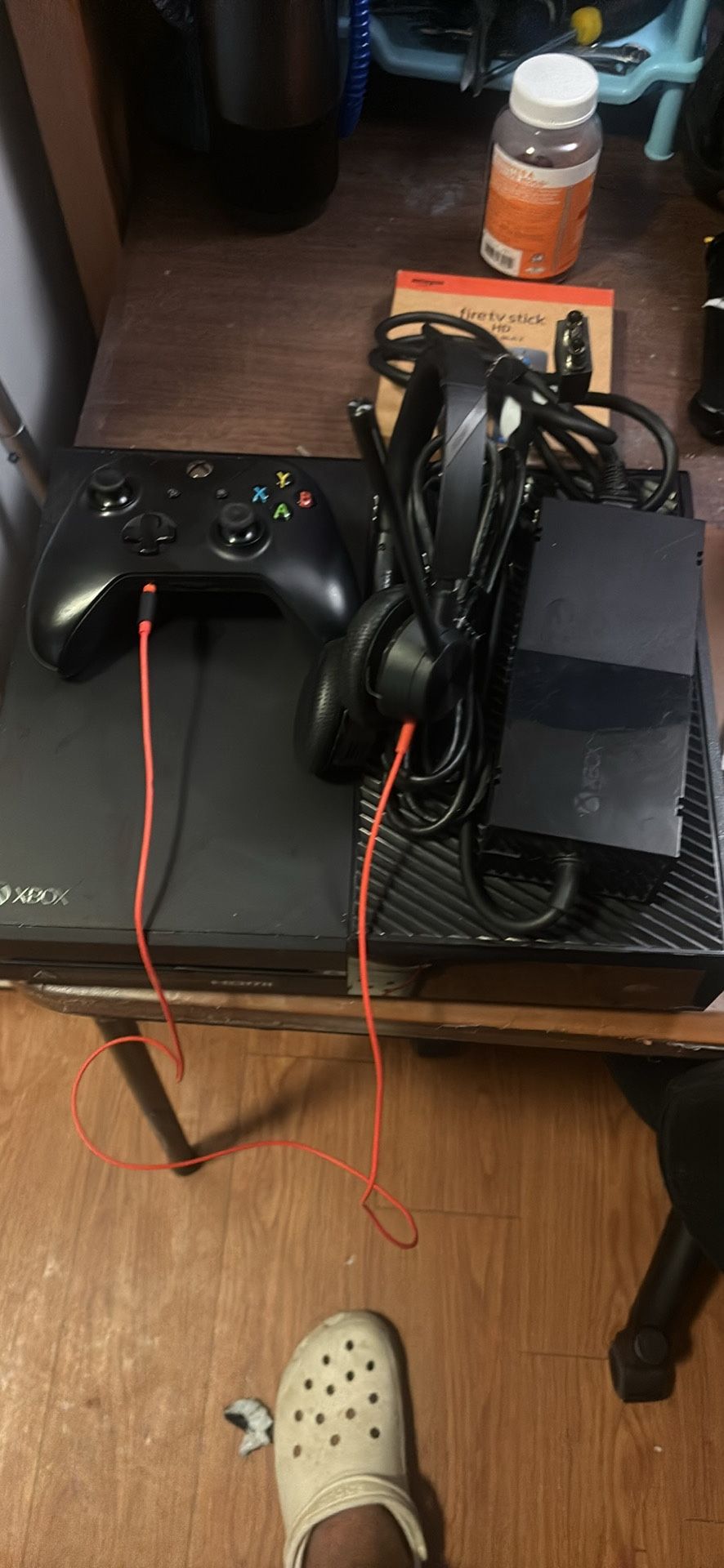 Xbox One X Console 1TB - Black With Controller/ Headset (Poly-Blackwire3325)/ FireTvStick