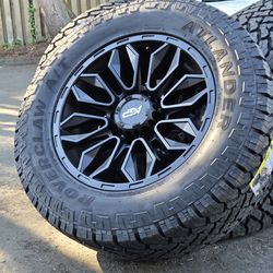 20" Wheels 8x180 Rims 35" Tires Dodge RAM 2(contact info removed) Chevy Silverado