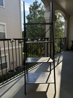 Grey Ladder bookcase / Greige Bookshelf