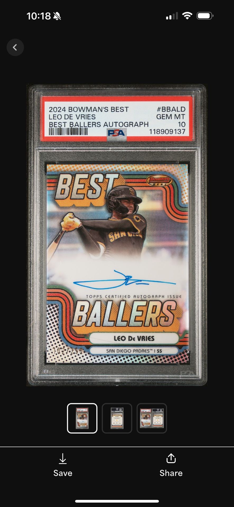 2024 Bowman's Best Leo De Vries Best Ballers Auto
