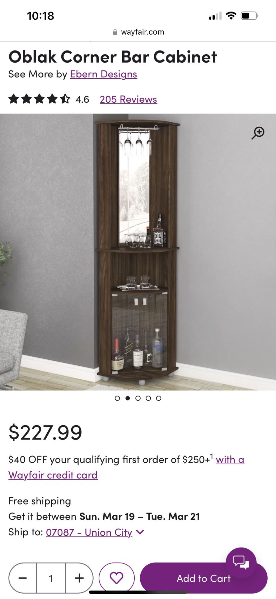 Corner Bar Cabinet for Sale in North Bergen NJ OfferUp