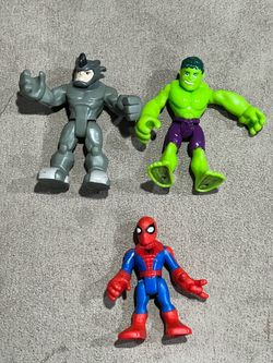 Marvel imaginext Figures Lot of 3 Hulk Rhino Spider-Man
