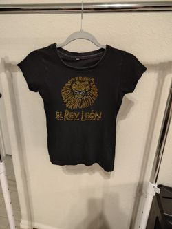 Black Shirt, rhinestones "El rey león", women size S,