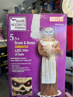 Halloween scary, pumpkin sister of souls animated led over 5 feet tall