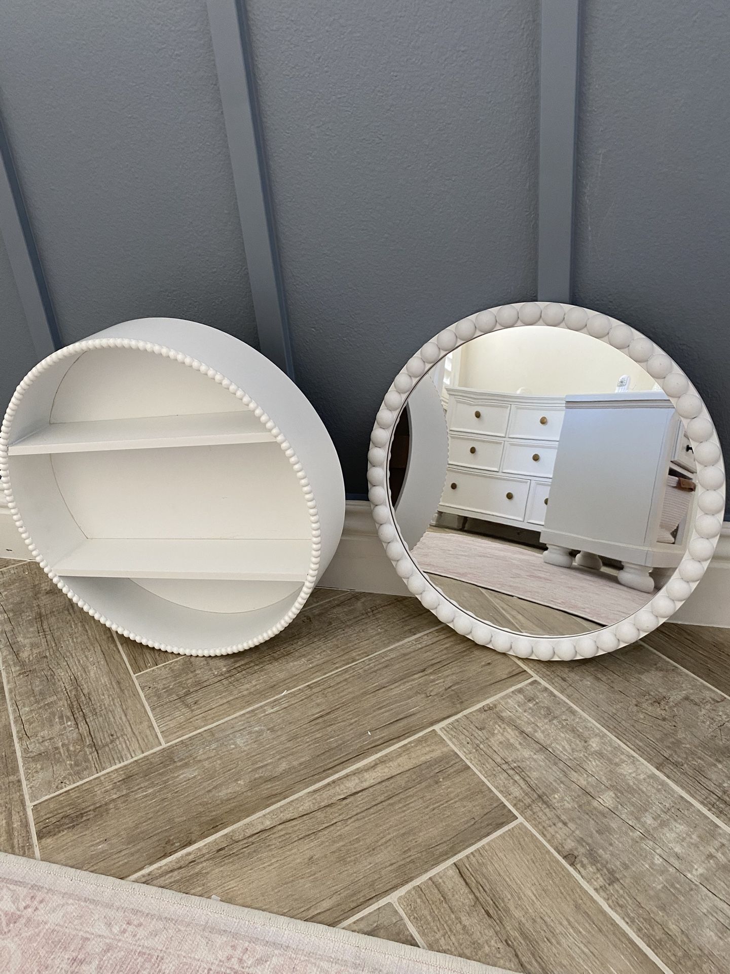 Matching White Shelf And Mirror