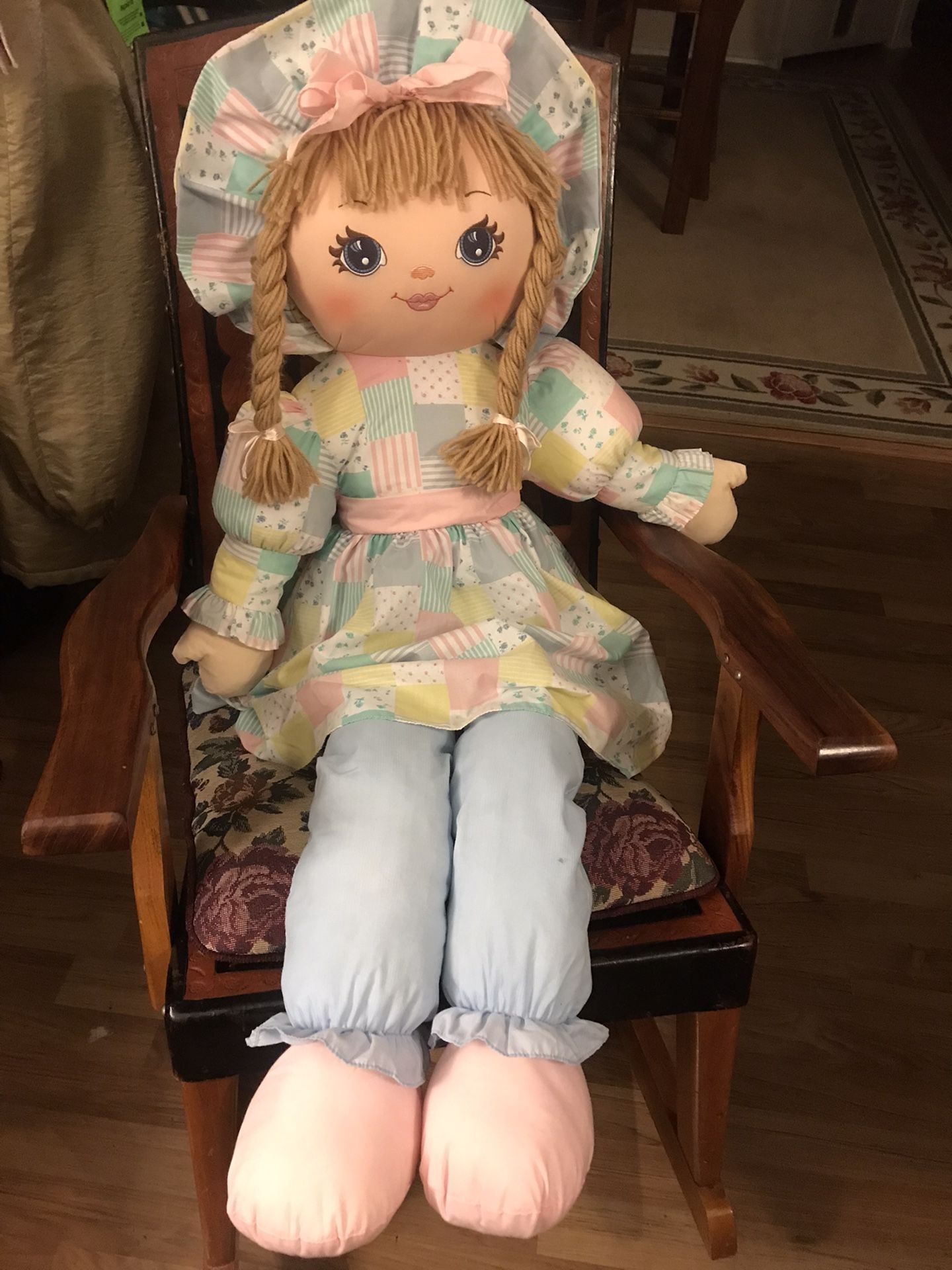 Vintage Sweetie Mine 48" Life Size Rag Doll Plush 4ft Tall Giant