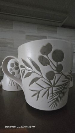 Set of three (3) Bee & Willow Home stoneware coffee mugs