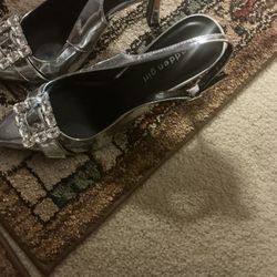 Silver Patten Heels