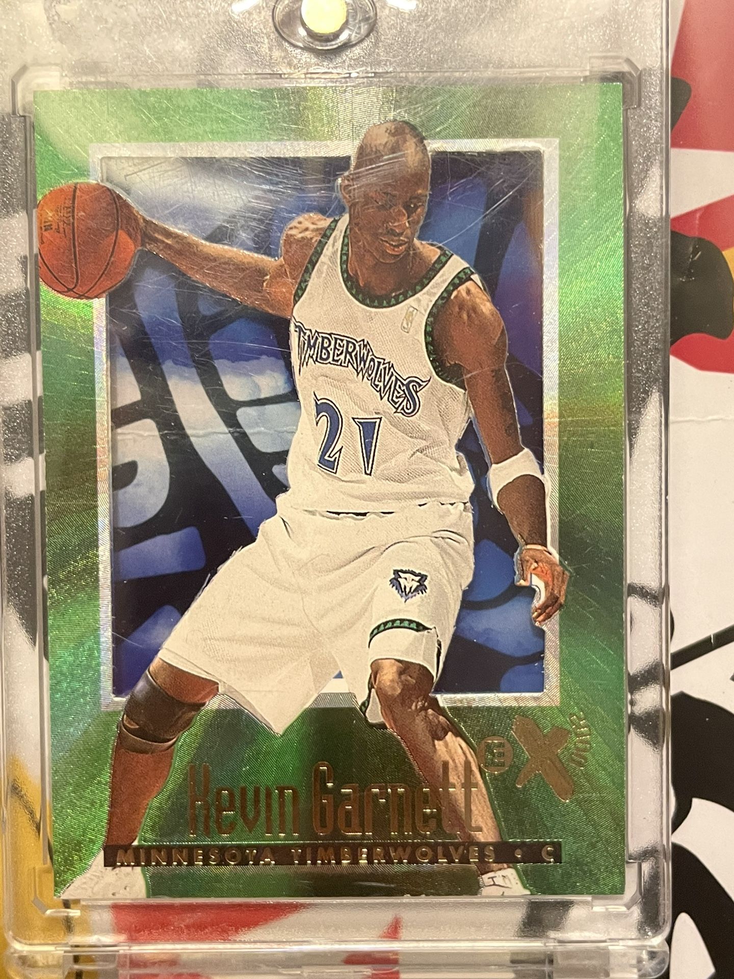 1996-97 E-X2000 #40 Green Acetate Holofoil Kevin Garnett Minnesota Timberwolves