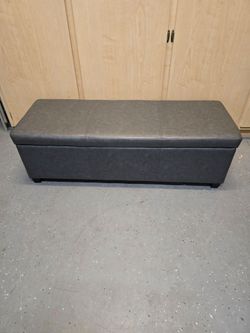 Trent home faux leather Gray Storage ottoman / bench