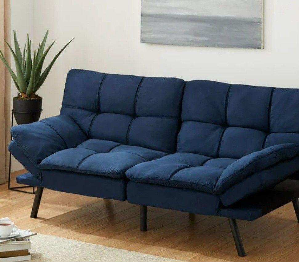 Blue Mainstay Futon 