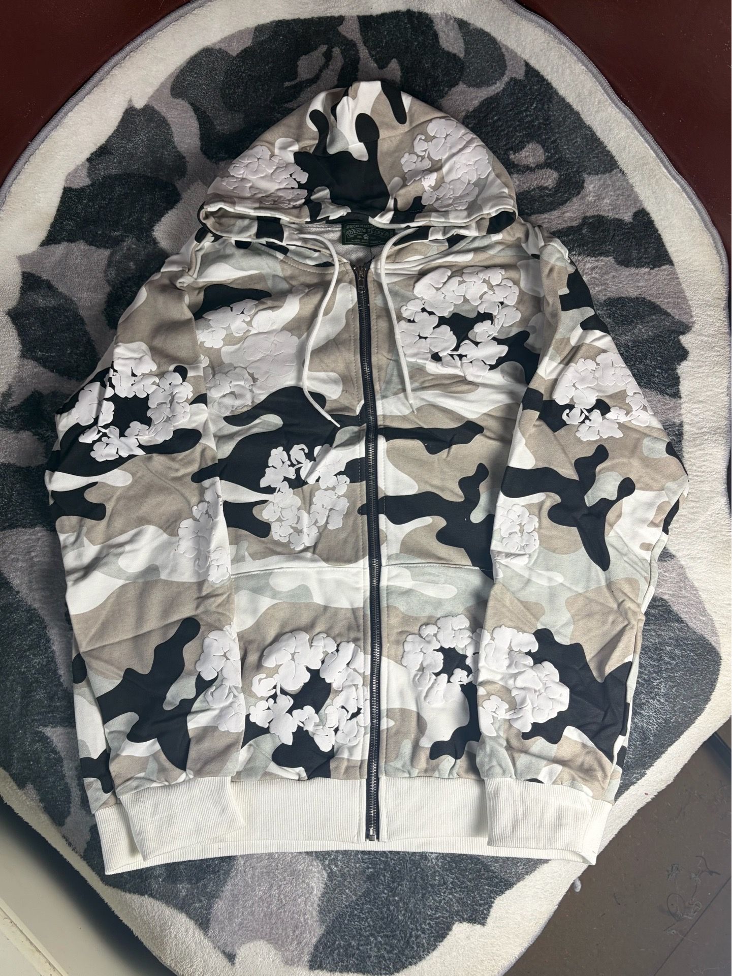 size small and large denim tears wrath hoodies