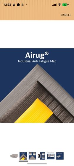 Notrax 410 Airug® 3' x 5' x 3/8" Anti Fatigue Mat, Enhanced Slip Resistance with Beveled Edges and Ribbed Surface, Ideal for Industrial and Commercial