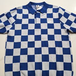 Men's Nike Sportswear Club Checkers Polo Shirt Golf Sweater FN3422-480 Size M