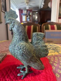 Bronze Patina Rooster Figurine