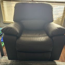 Brown Leather Love Seat Two Seat Recliner