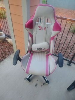 Halo Gaming Chair Pink and white