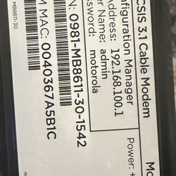 Motorola MB8611 DOCSIS 3.1