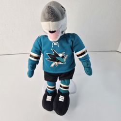 NHL San Jose Sharks Sharkie Mascot Pink Mouth Stuffed Animal House Plush 10”