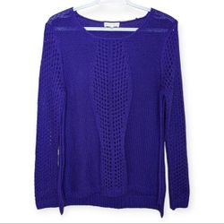 Northern Reflections Purple Knit Scoop Neck Sweater Top