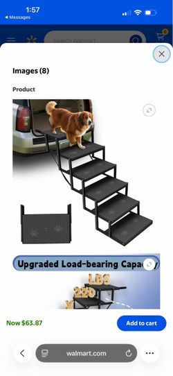 Folding 6-Step Dog Stairs for Large Dogs, 220 lbs Capacity