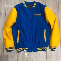 YOUSEFI  Varsity Bomber Jacket Blue Yellow- size  M
