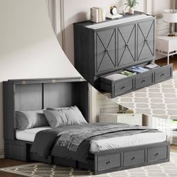 Murphy Cabinet Bed – Queen Size – Never Used – Gray