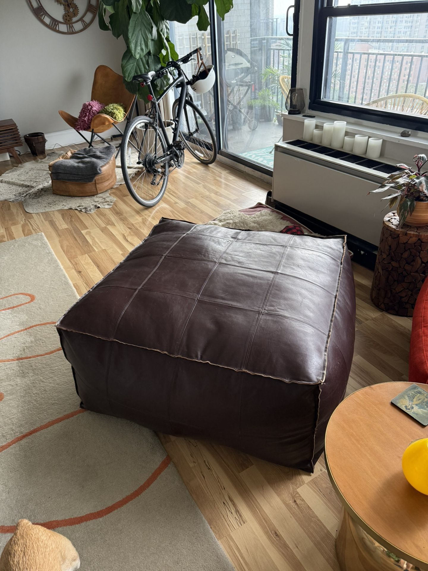 Leather Ottoman - New