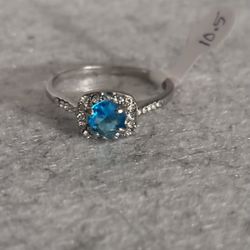 Aquamarine Ring Size 10.5