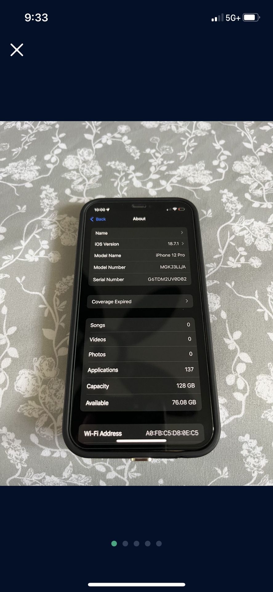 iPhone 12 Pro 128GB Unlocked Fully Cover By Carbon Fiber And Case