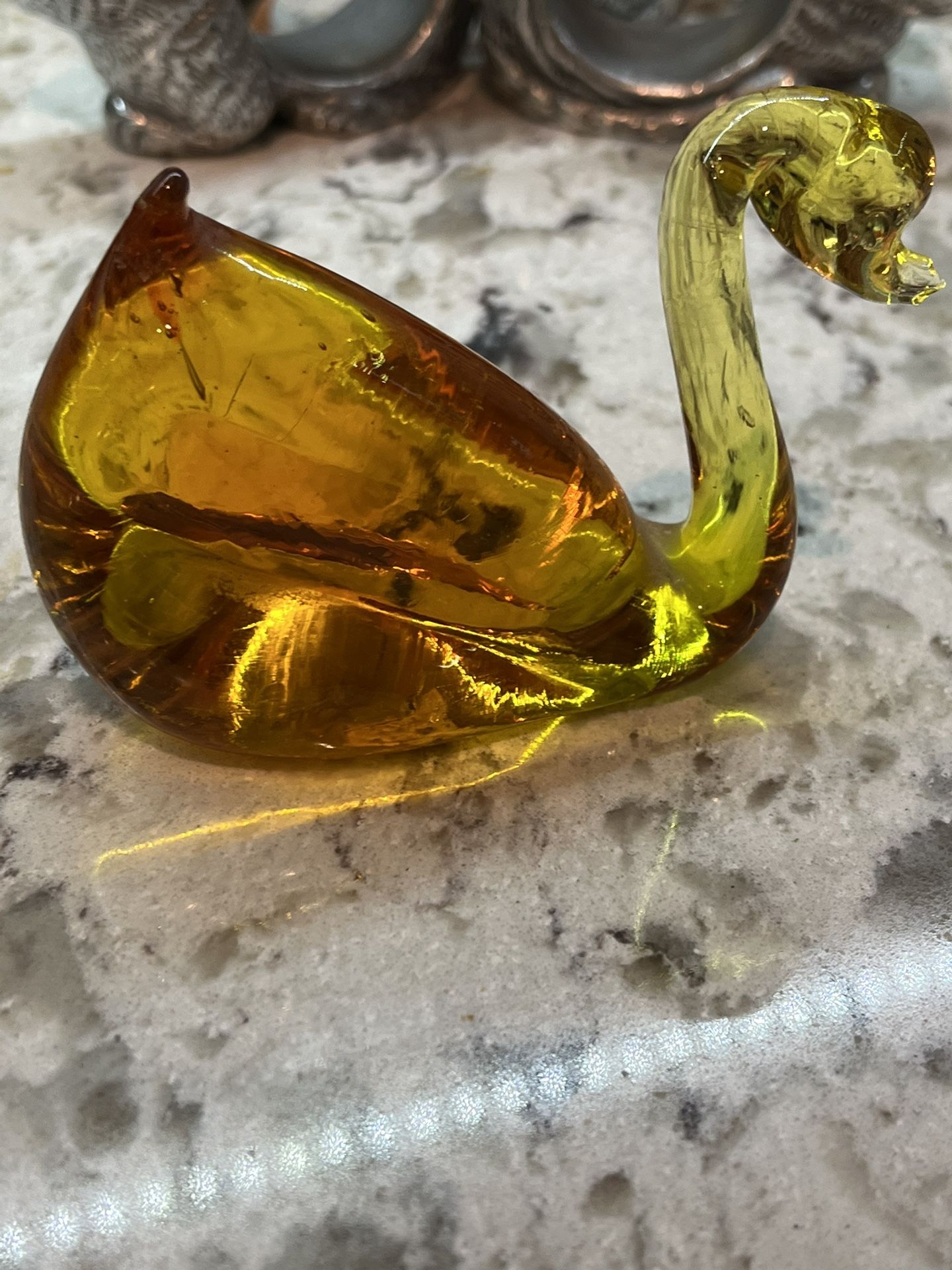 Antique Glass Swan