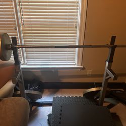 Weight Rack With Bar And Weights