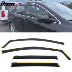 Fits 2012-2016 Honda CR-V Side Window Visors Injection PC In-Channel Deflectors 4PCS