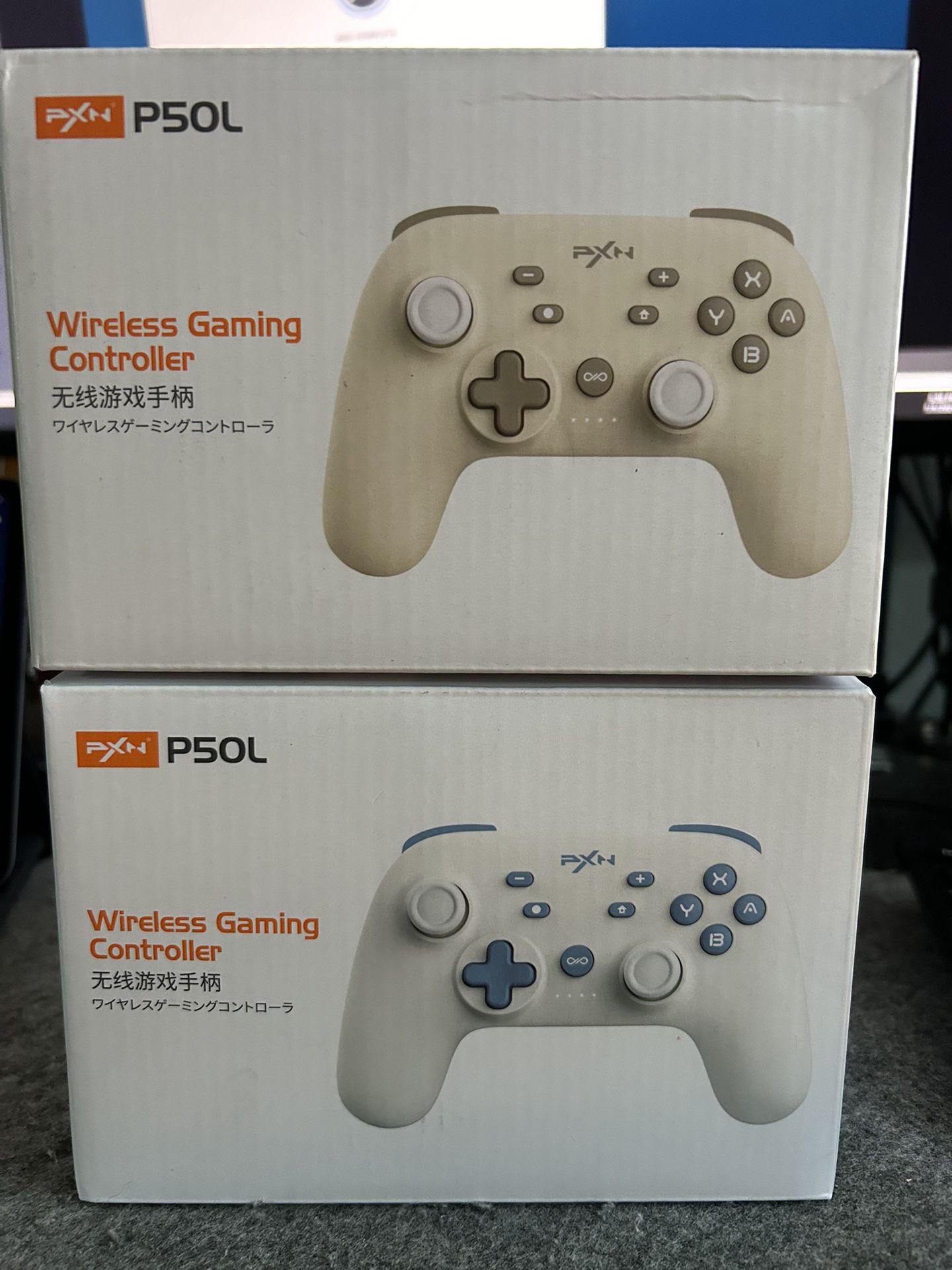 Brand New 2 PXN P50L Wireless Switch Controller, Switch Pro Controller with Macro Buttons, Wake-Up, 6-Axis Gyrosko, Vibration, Turbo (Brown/White)A49 