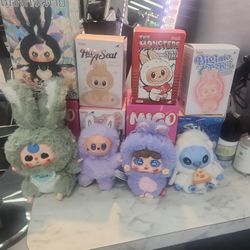 labubus,migo ,stitch and baby three 