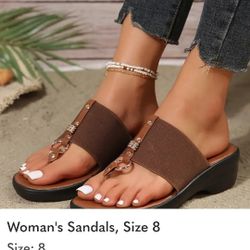 Woman's Brown Sandals, Size 8, Sexy & Cute