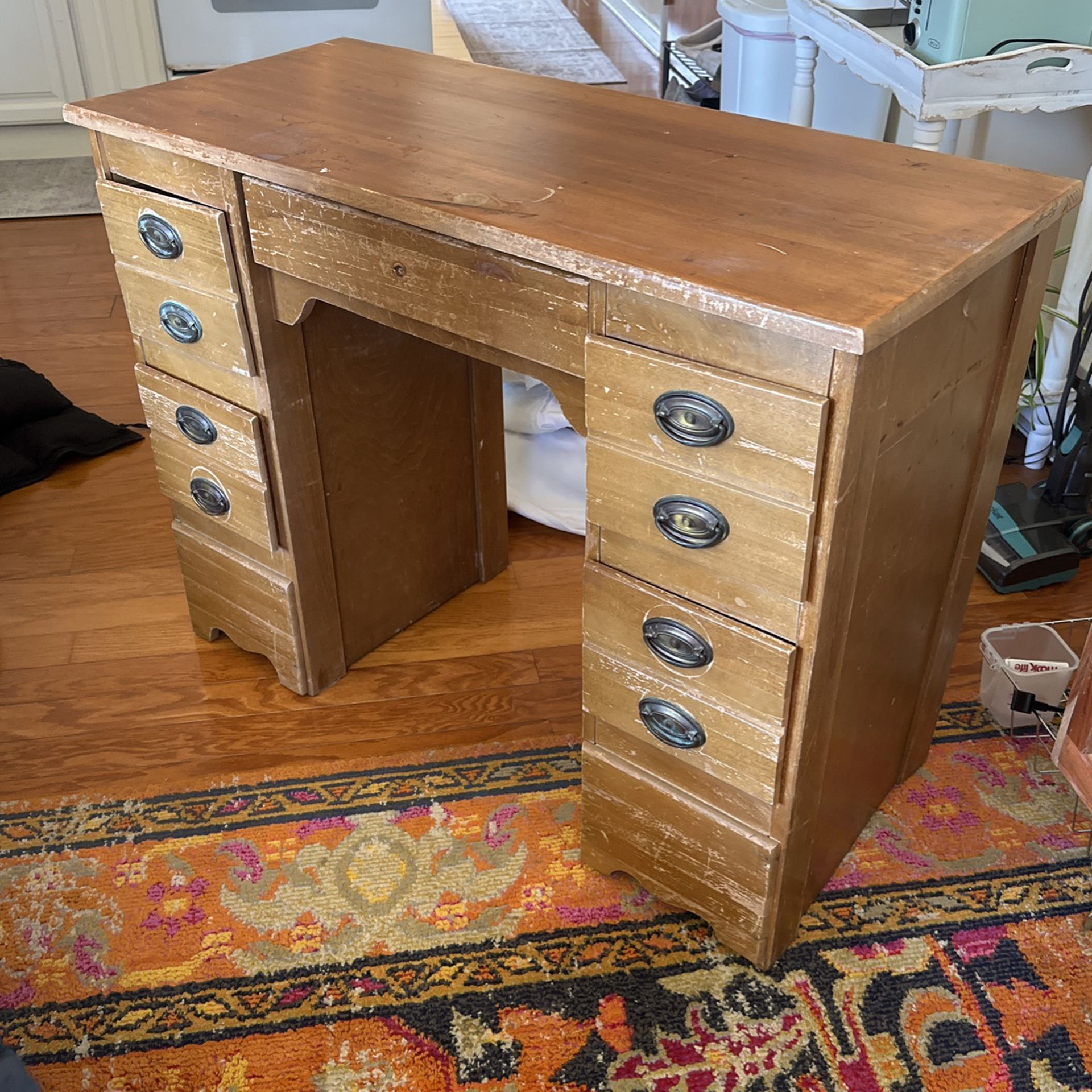 old wooden desk