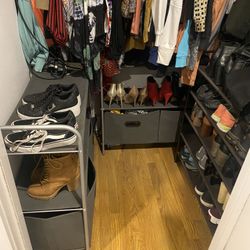 Basics Closet Storage Organizer with Fabric Bins and Shelves,